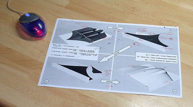 fly2air.com - Horten-9 V3 P2 mit Schubrohren